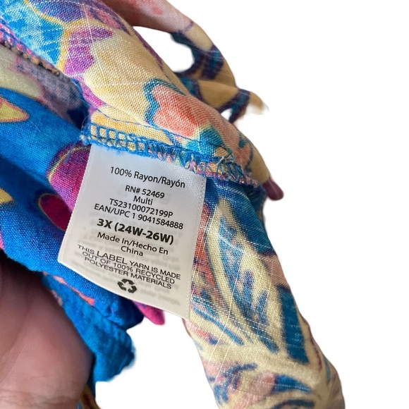 Terra & Sky Women's Plus Size Puff Sleeve Square Neck Babydoll Top 3x - Picture 4 of 7